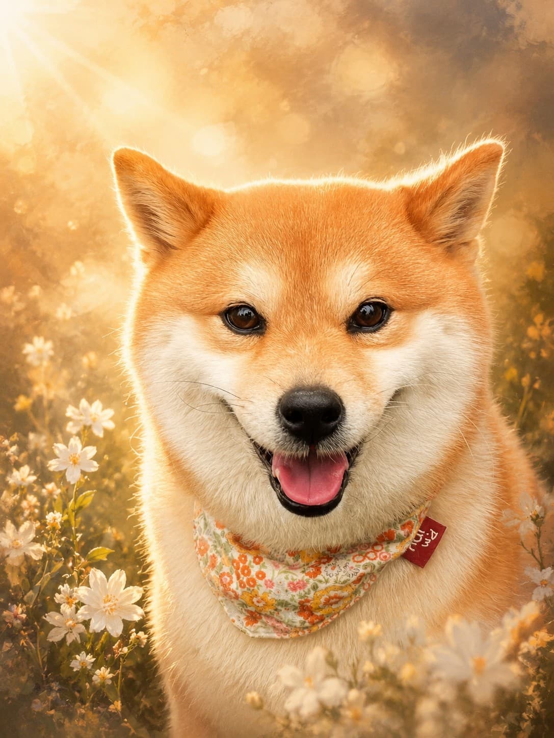 Golden hour Shiba Inu memorial portrait preview