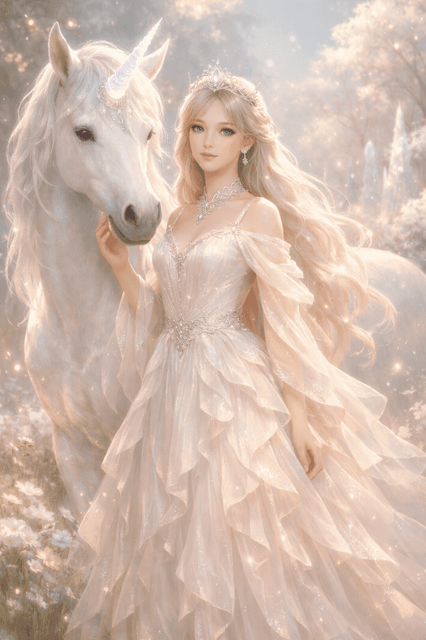 Magical Unicorn Princess portrait template preview