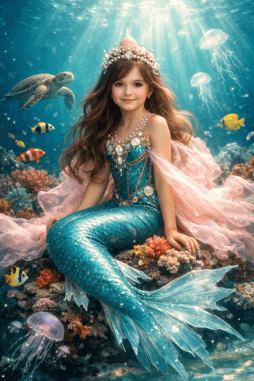 Mermaid Fantasy portrait template preview