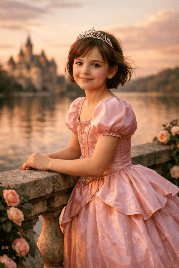 Pink Princess portrait template preview