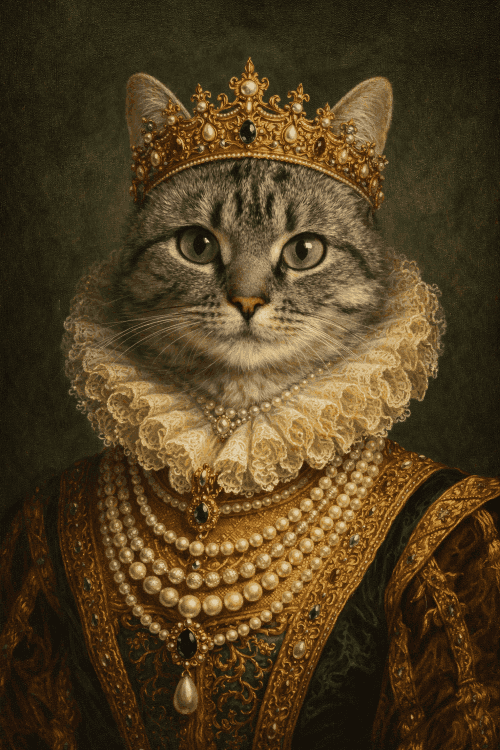 Noble cats portrait template preview